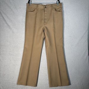 Vintage Levi’s Sta Prest Pants Men’s Size 36x29 Tan Pleated Trouser Tan 70s